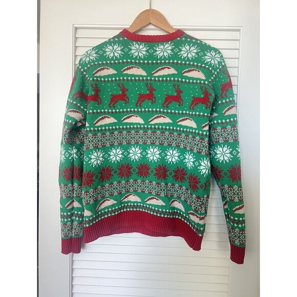 33 Degrees Mens Christmas Mexican Tacos Long Sleeves Ugly Sweater Grandpacore S - Picture 4 of 6